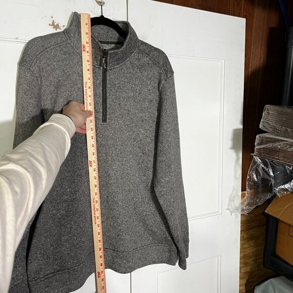 Tommy Bahama Quarter Zip Sweater Pullover Chevron Grey White Sz XL Golf Outdoor - Picture 6 of 13